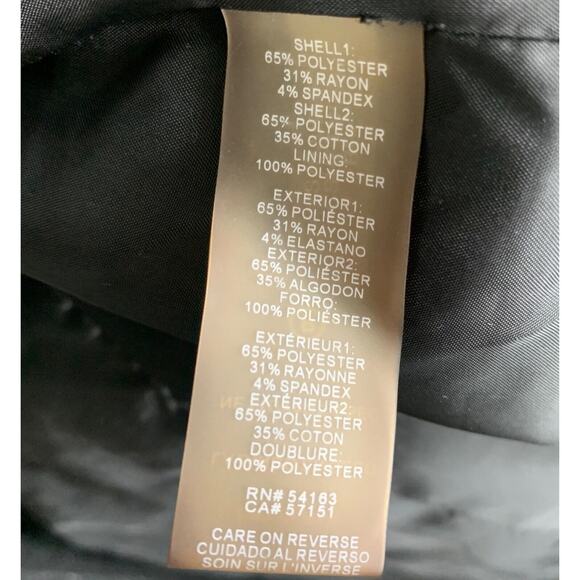 Calvin Klein Womens Black & Shimmering Leopard Print Long Jacket Size 4 - Picture 5 of 7